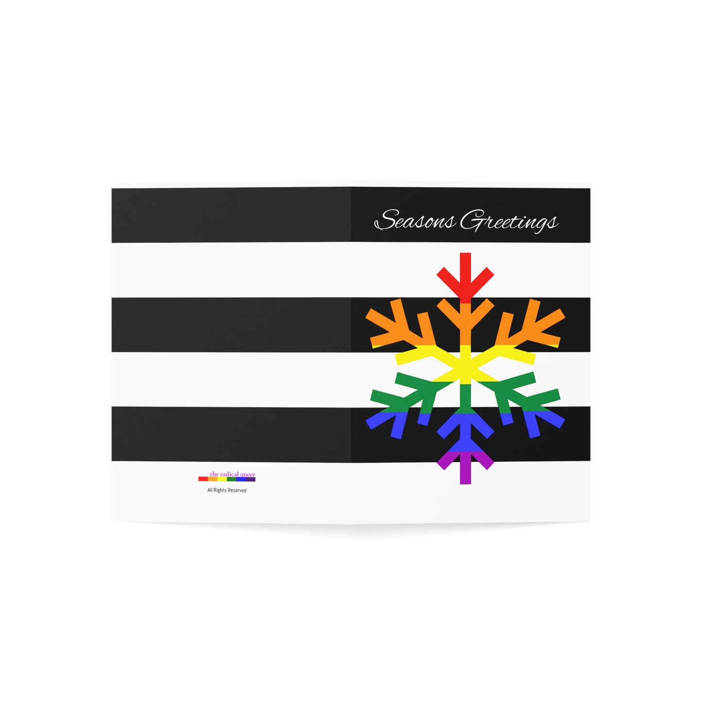 Ally Pride Flag Snowflake Greeting Cards