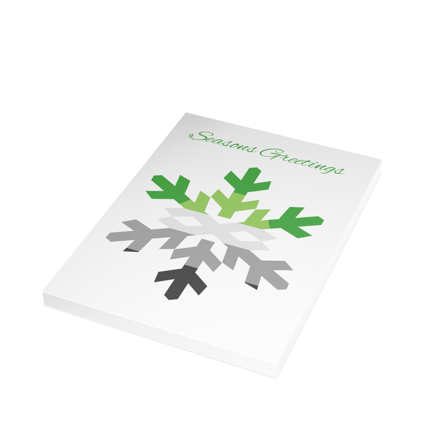Aromantic Pride Flag Snowflake Greeting Cards