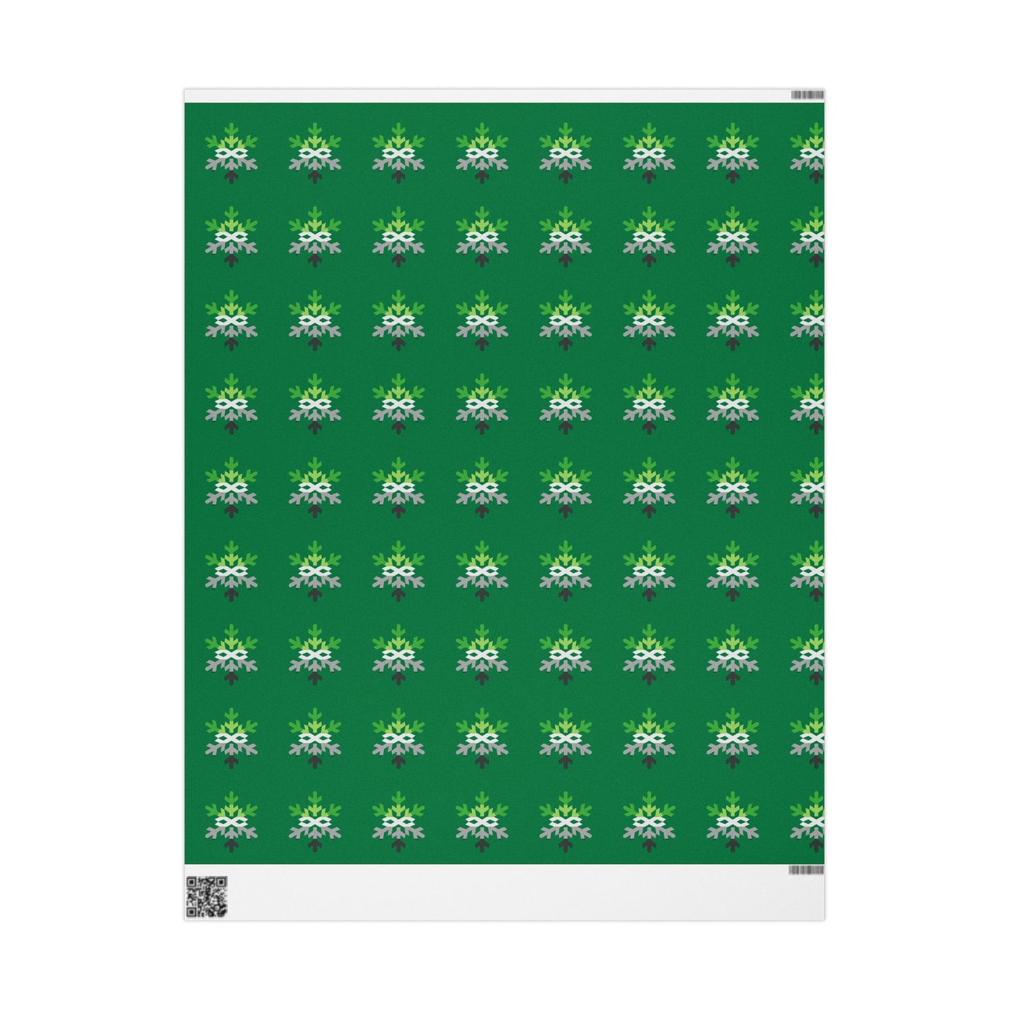 Aromantic Pride Flag Snowflake Wrapping Paper - Multiple Sizes/Finishes