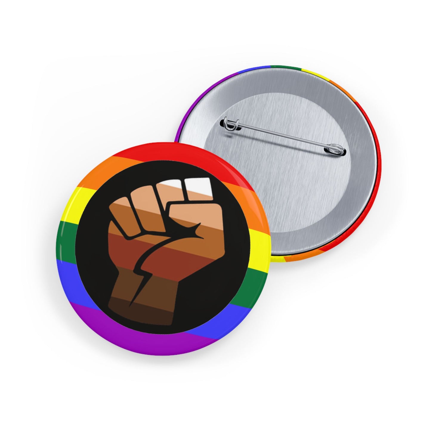 QPOC Pride Flag Round Pins - Multiple Sizes