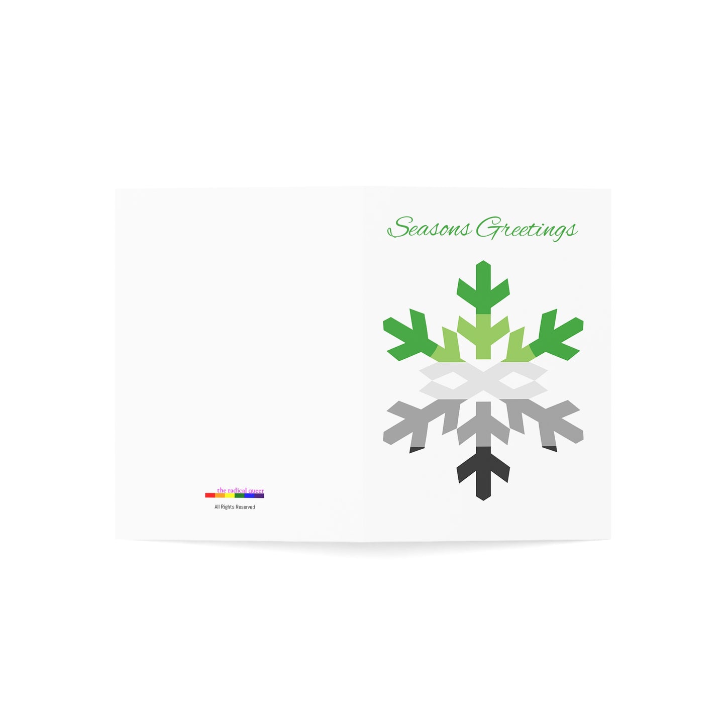 Aromantic Pride Flag Snowflake Greeting Cards