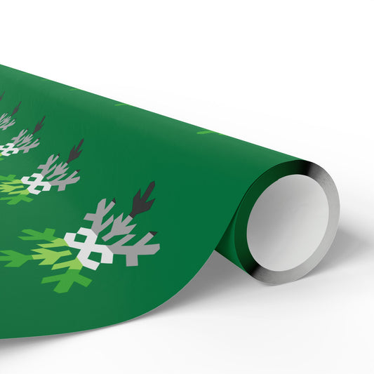 Aromantic Pride Flag Snowflake Wrapping Paper - Multiple Sizes/Finishes