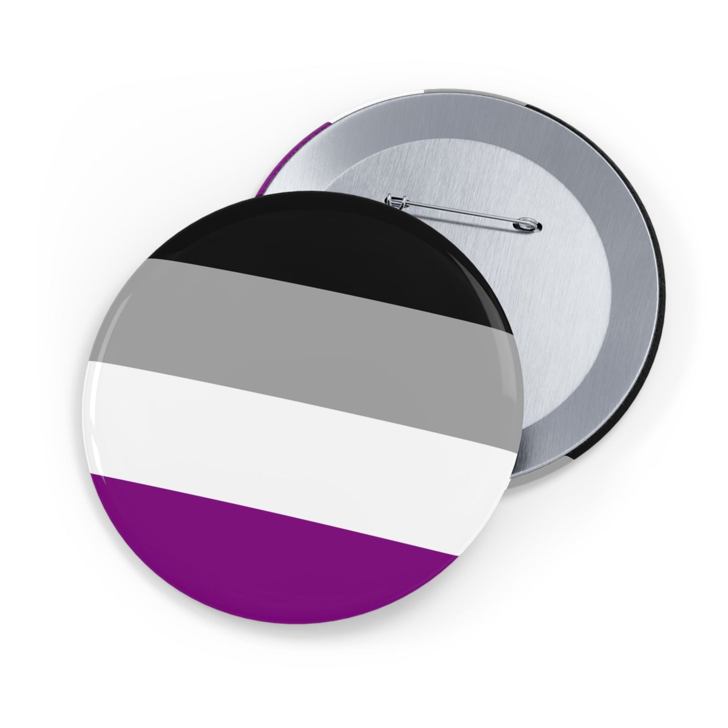Asexual Pride Flag Round Pins - Multiple Sizes