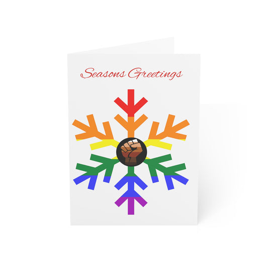 QPOC Pride Flag Snowflake Greeting Cards
