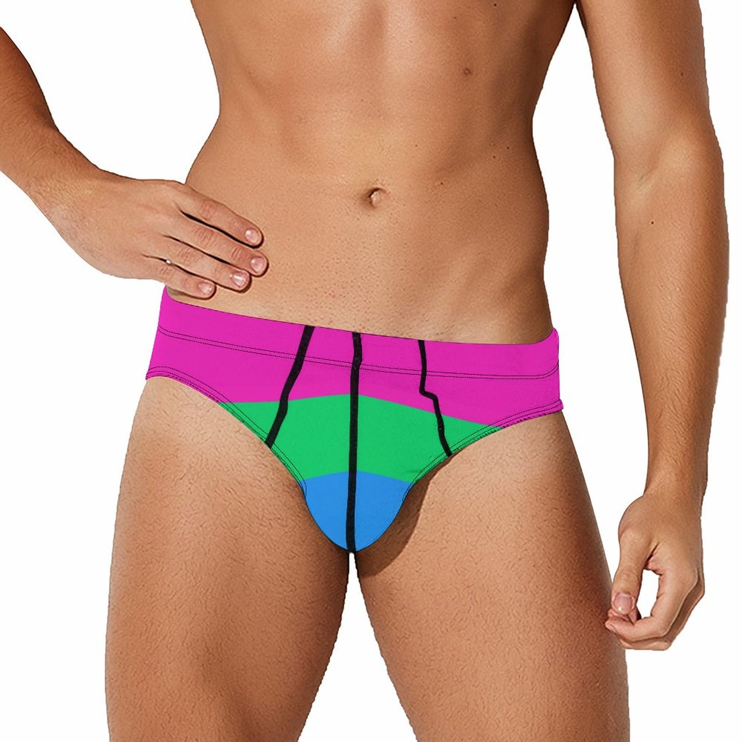 Polysexual Pride Flag Briefs – Traditional Masculine Cut