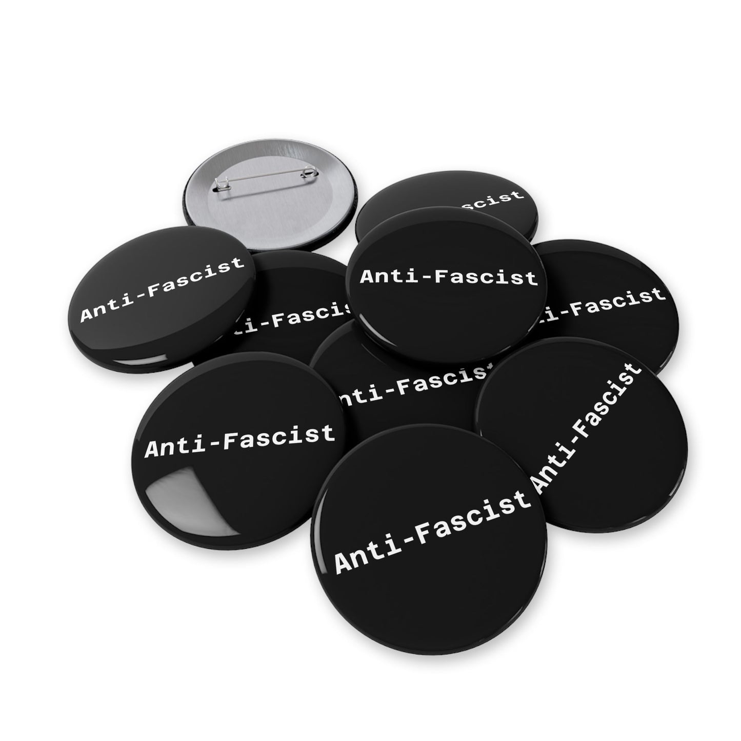 Anti-Fascist Round Pins - Multiple Sizes