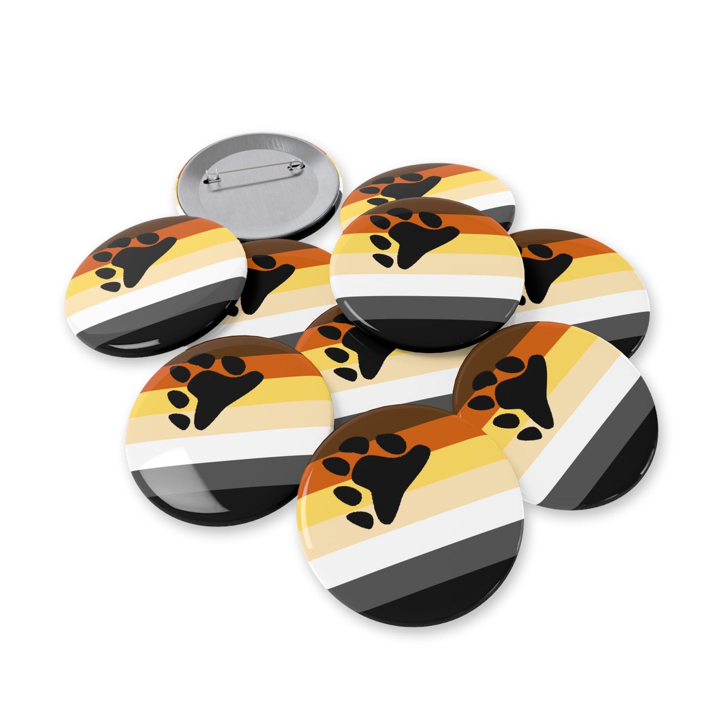 Bear Pride Flag Round Pins - Multiple Sizes