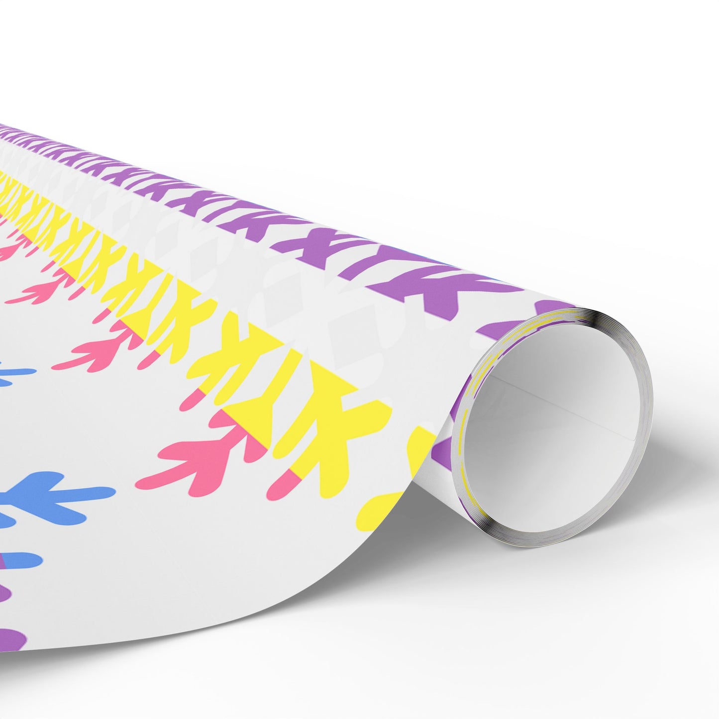 Bigender Pride Flag Snowflake Wrapping Paper - Multiple Sizes/Finishes