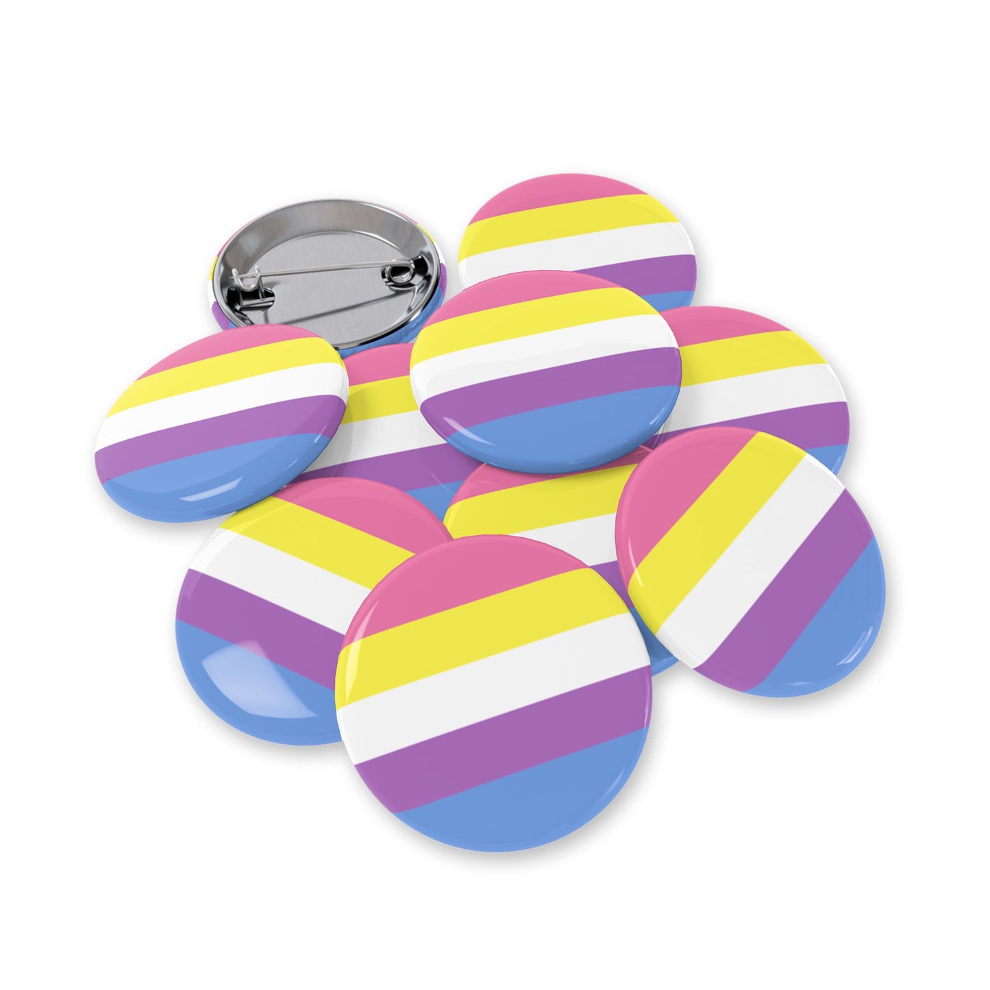 Bigender Pride Flag Round Pins - Multiple Sizes