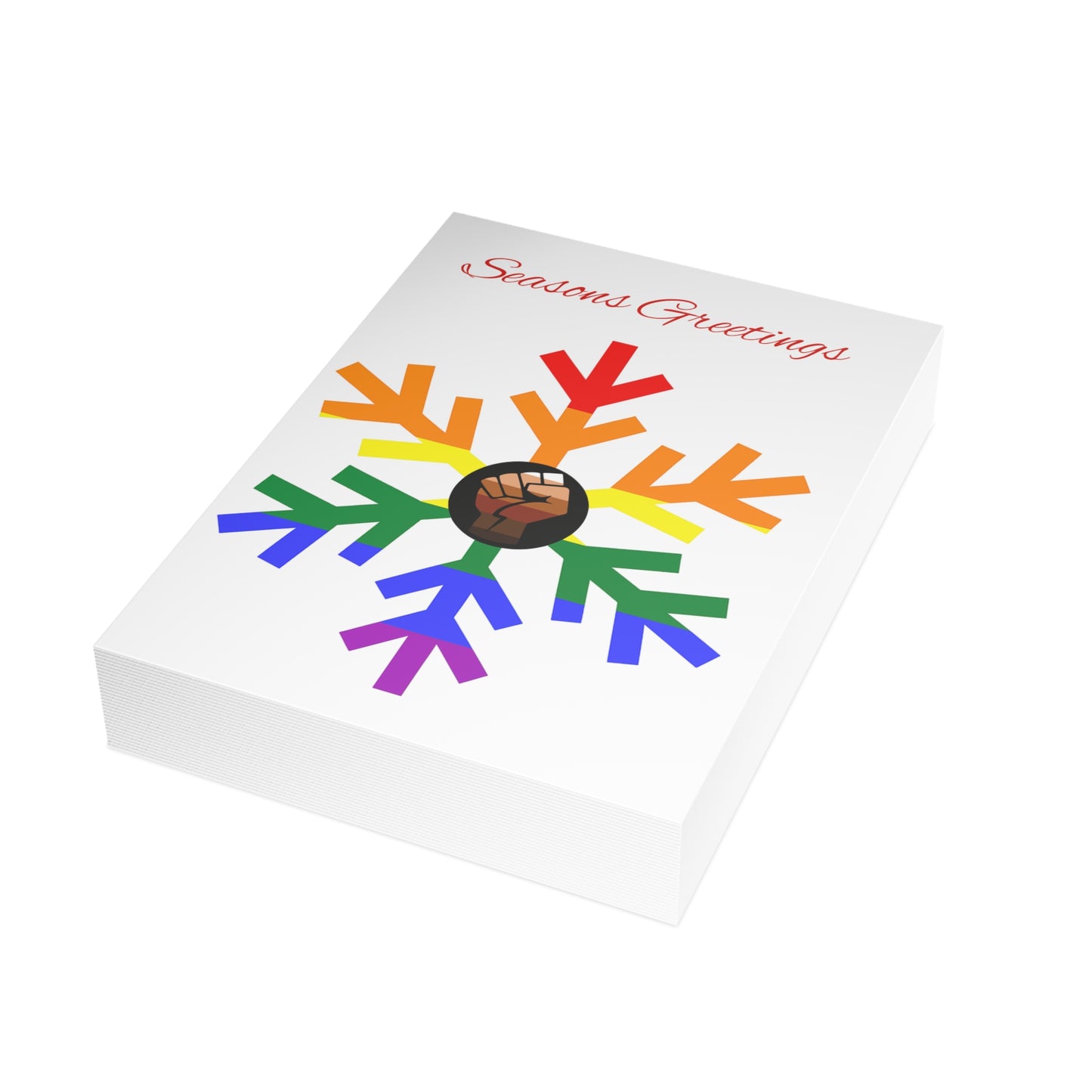 QPOC Pride Flag Snowflake Greeting Cards