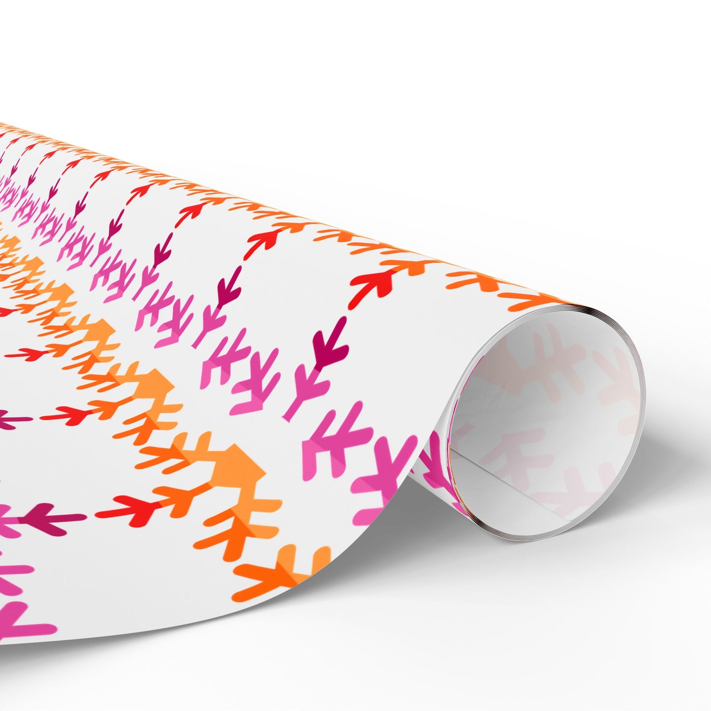 Lesbian Pride Flag Snowflake Wrapping Paper - Multiple Sizes/Finishes