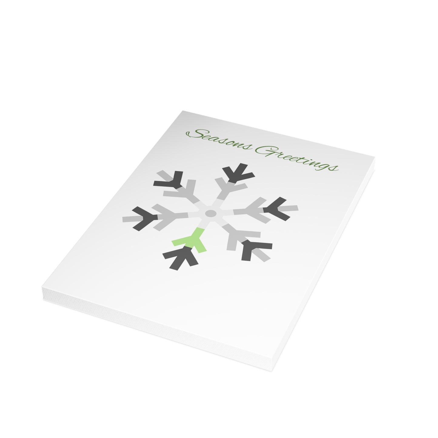 Agender Pride Flag Snowflake Greeting Cards
