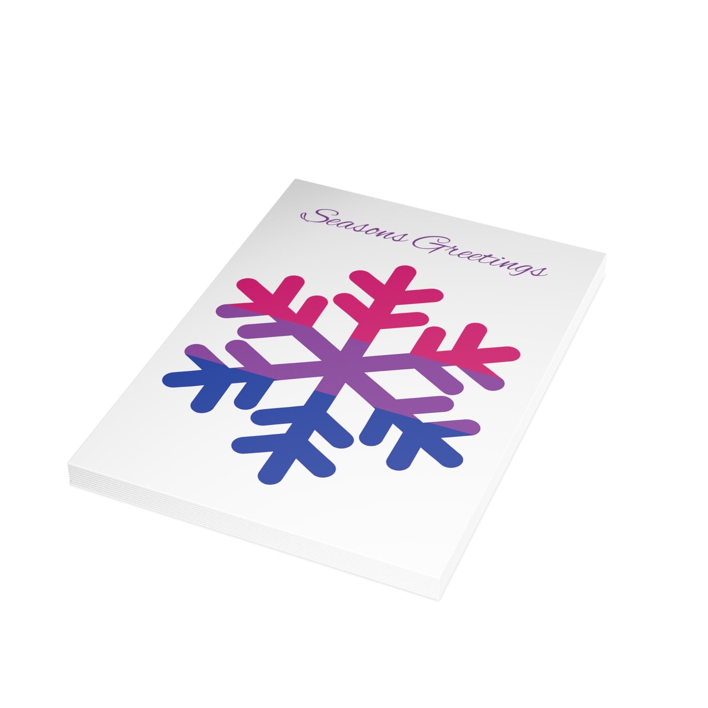 Bisexual Pride Flag Snowflake Greeting Cards