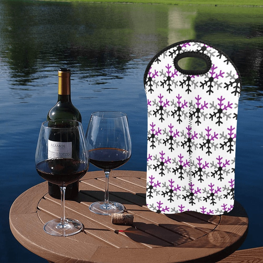 Demisexual Pride Flag Snowflake 2-Bottle Neoprene Wine Bag