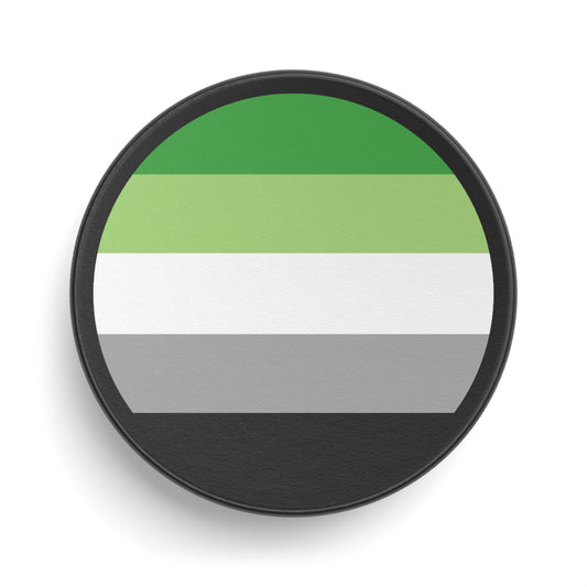Aromantic Pride Flag Hockey Puck