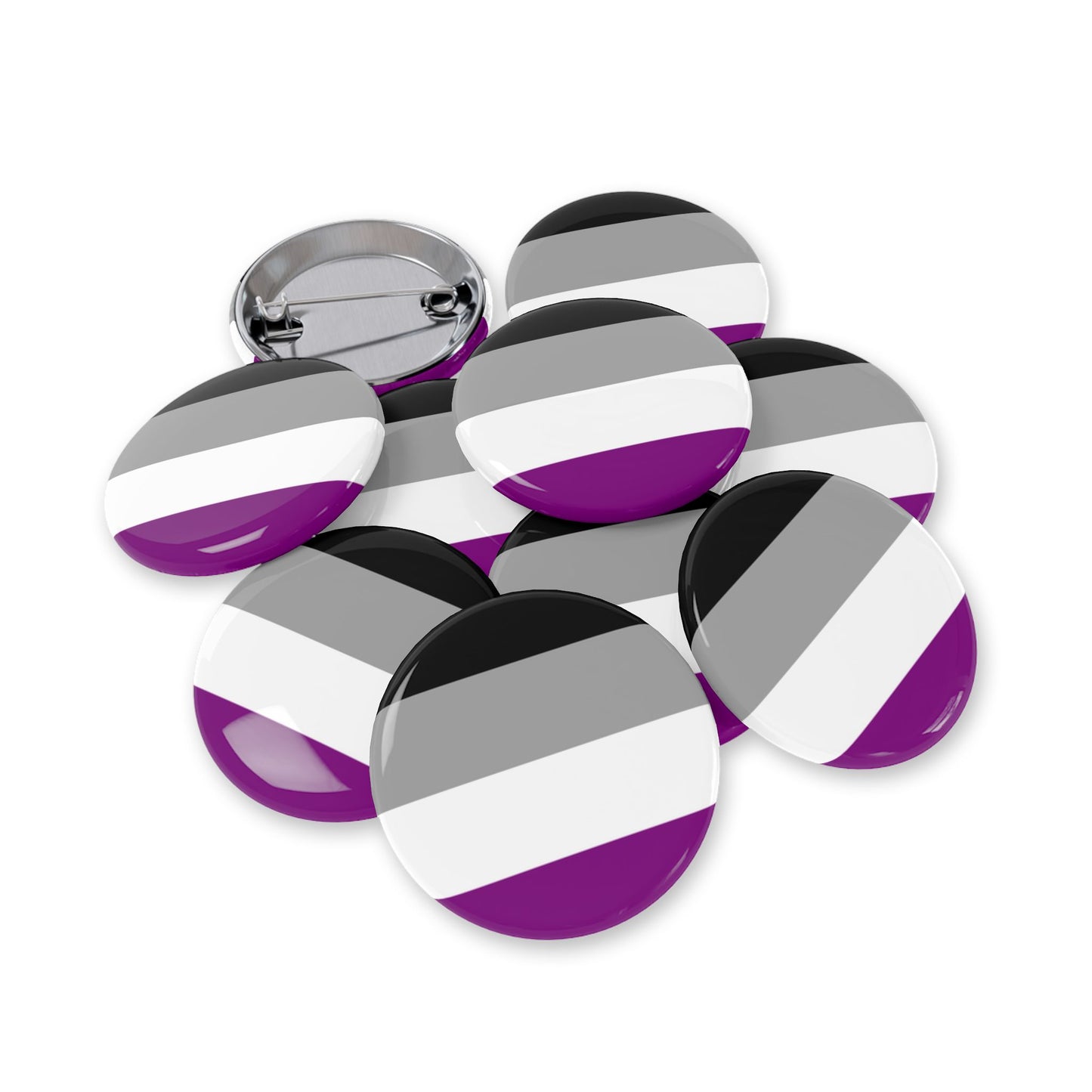 Asexual Pride Flag Round Pins - Multiple Sizes