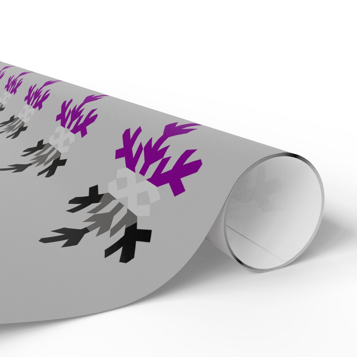 Asexual Pride Flag Snowflake Wrapping Paper - Multiple Sizes/Finishes