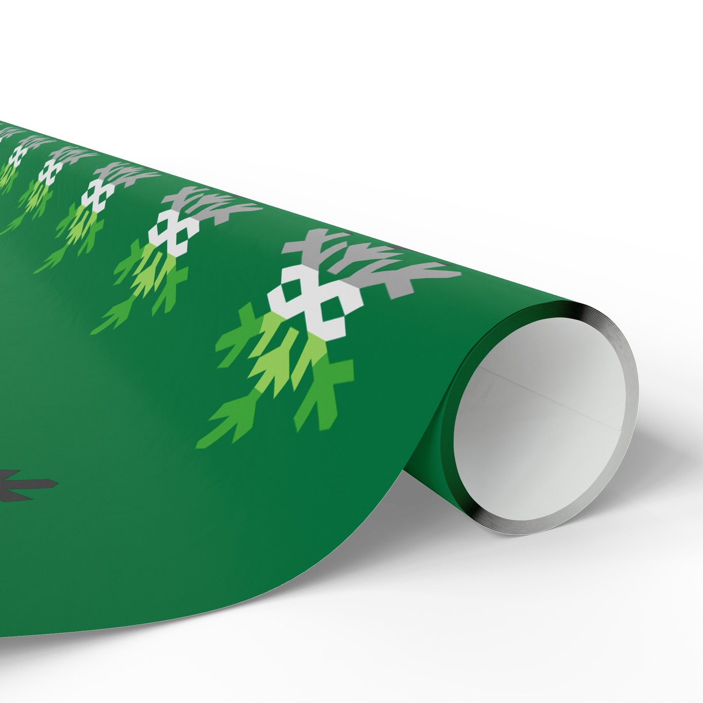 Aromantic Pride Flag Snowflake Wrapping Paper - Multiple Sizes/Finishes