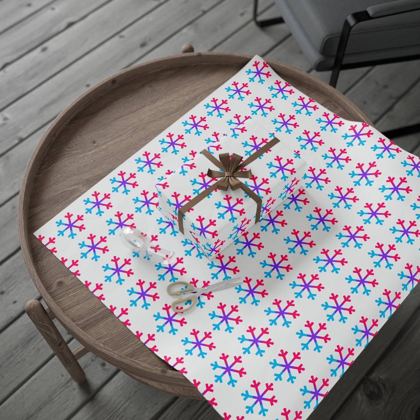 Androgyne Pride Flag Snowflake Wrapping Paper - Multiple Sizes/Finishes