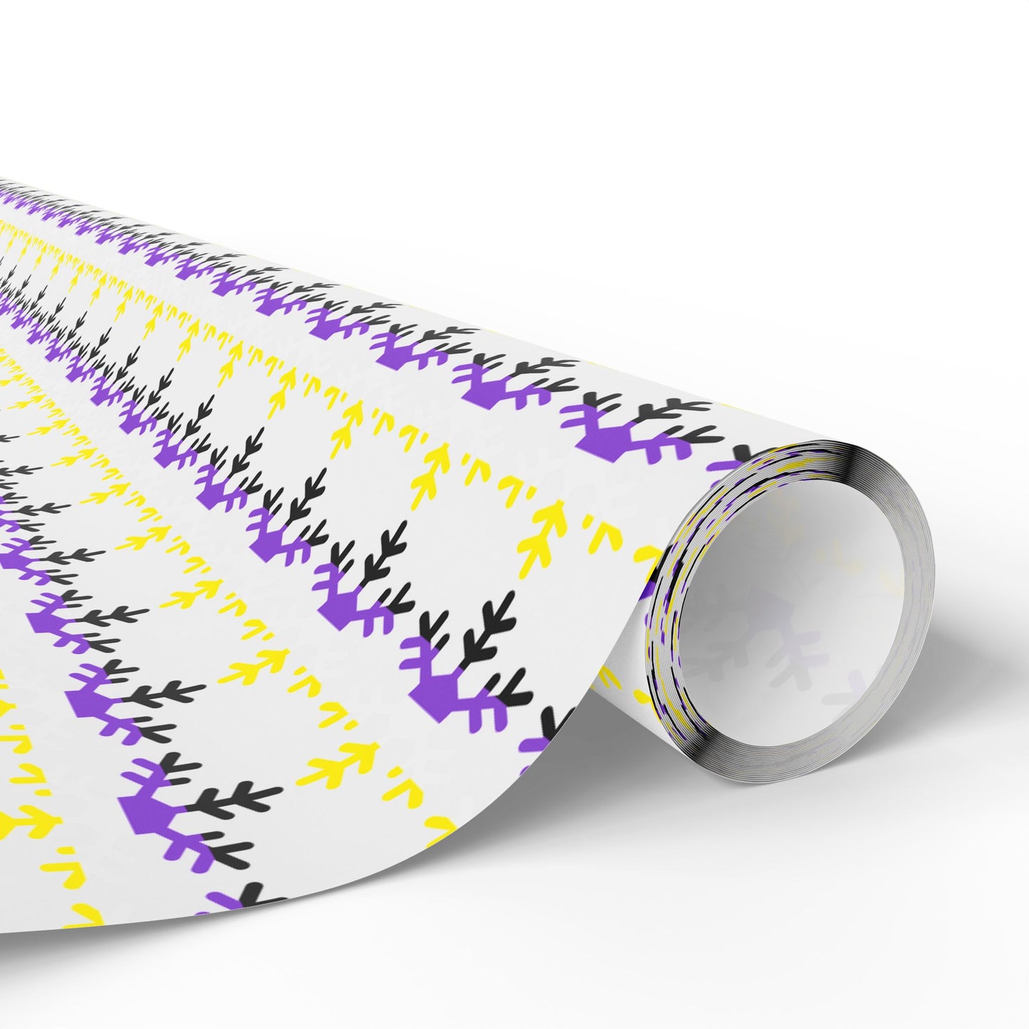 Non-Binary Pride Flag Snowflake Wrapping Paper - Multiple Sizes/Finishes