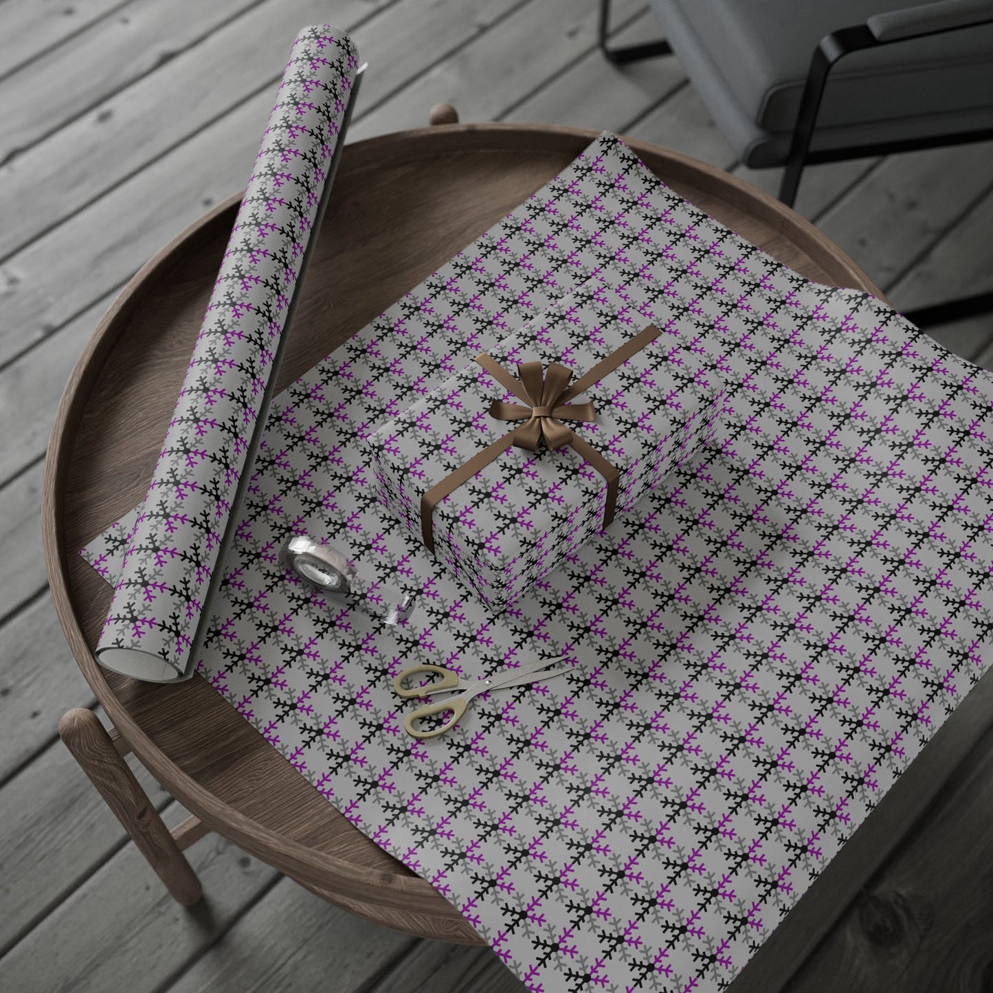 Demisexual Pride Flag Snowflake Wrapping Paper - Multiple Sizes/Finishes