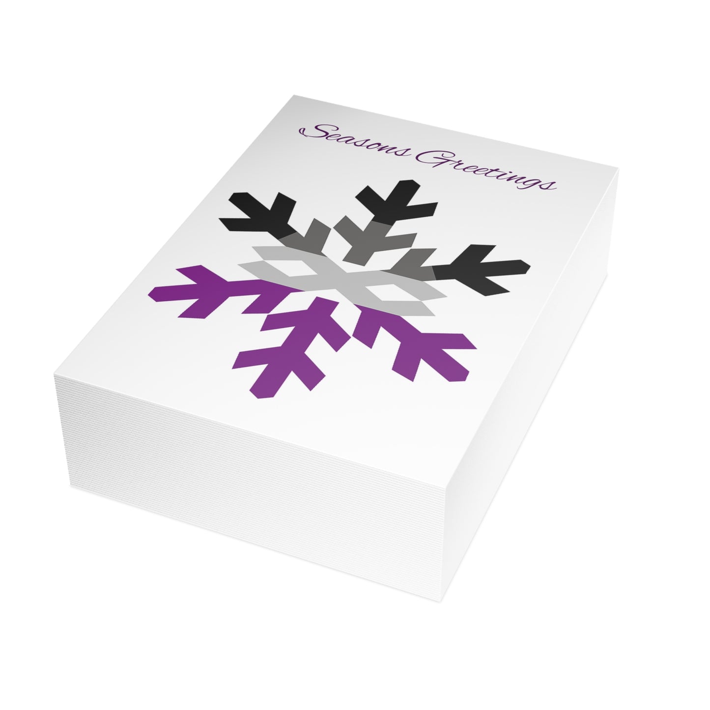 Asexual Pride Flag Snowflake Greeting Cards