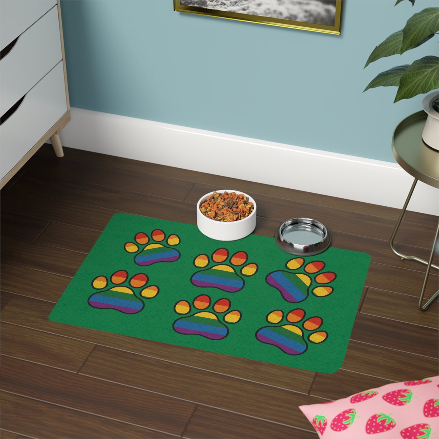 Radical Dog Paws Pet Food Mat - Green