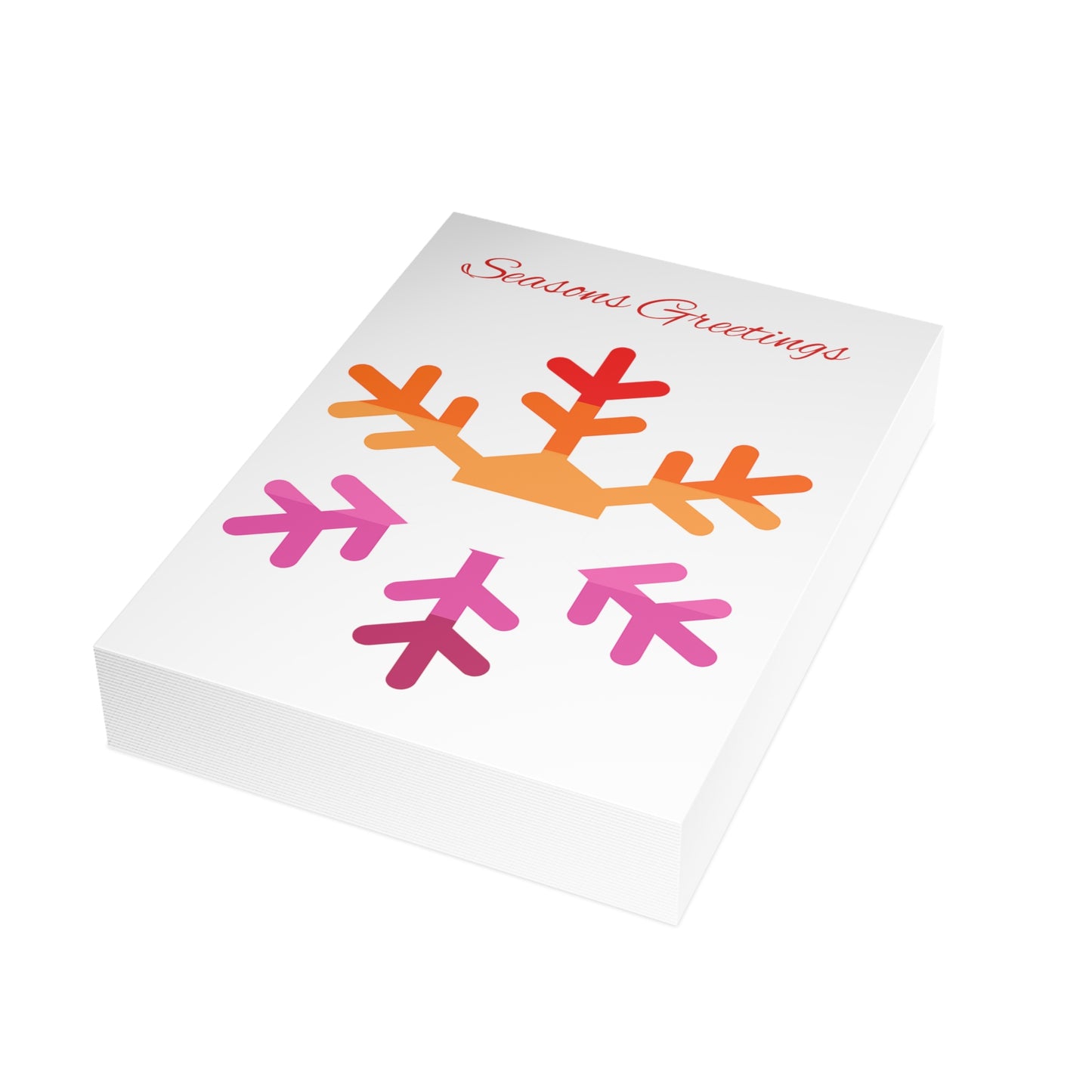 Lesbian Pride Flag Snowflake Greeting Cards