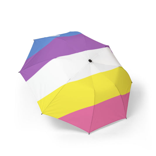 Bigender Pride Flag Semi-Automatic Foldable Umbrella