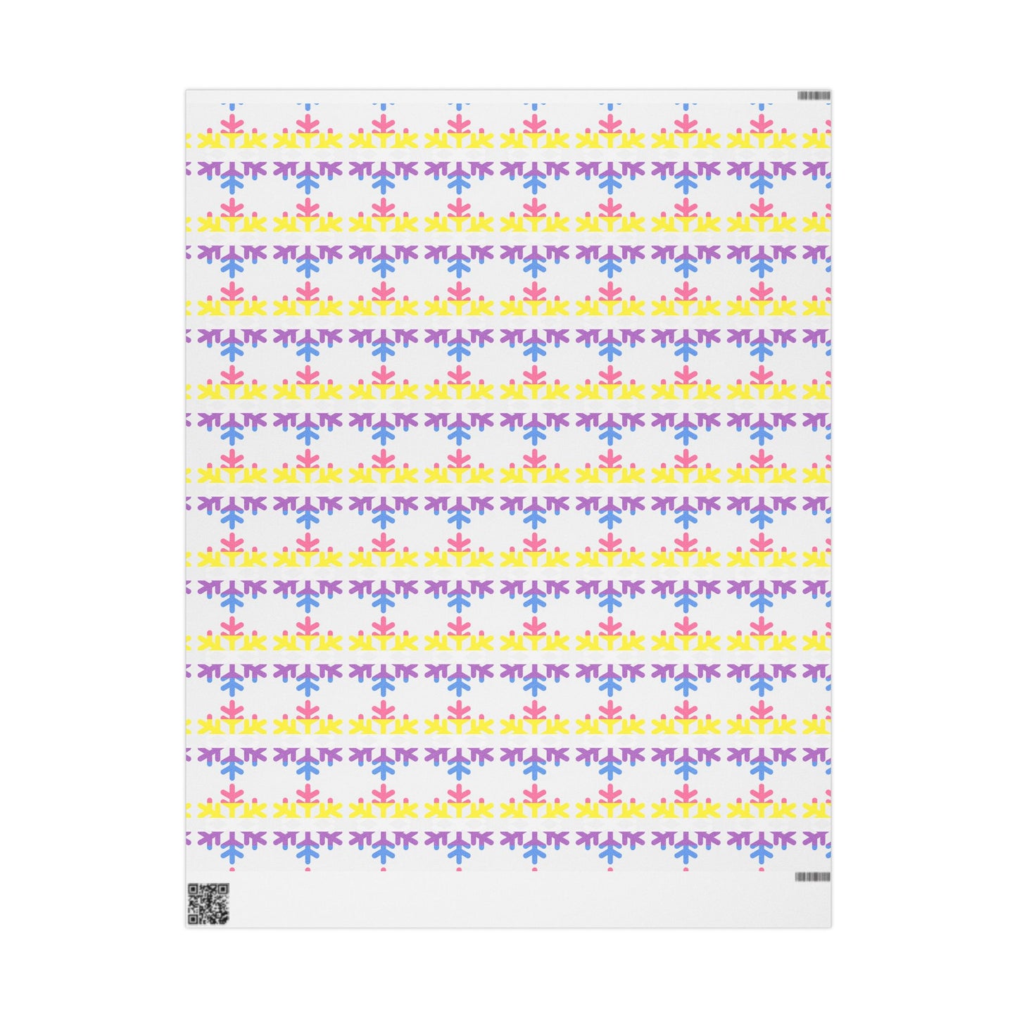 Bigender Pride Flag Snowflake Wrapping Paper - Multiple Sizes/Finishes