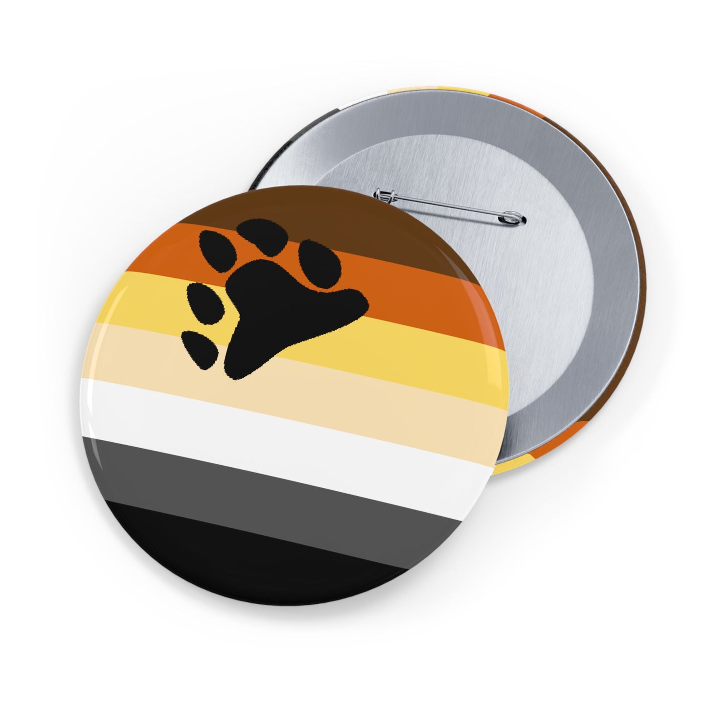 Bear Pride Flag Round Pins - Multiple Sizes