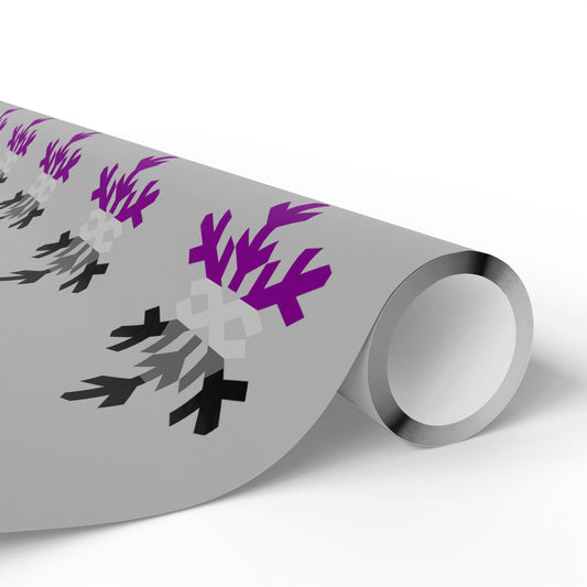 Asexual Pride Flag Snowflake Wrapping Paper - Multiple Sizes/Finishes