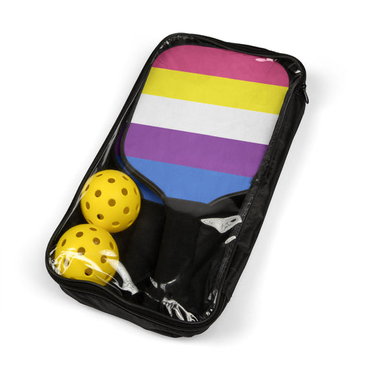 Bigender Pride Flag Pickleball Paddle Set