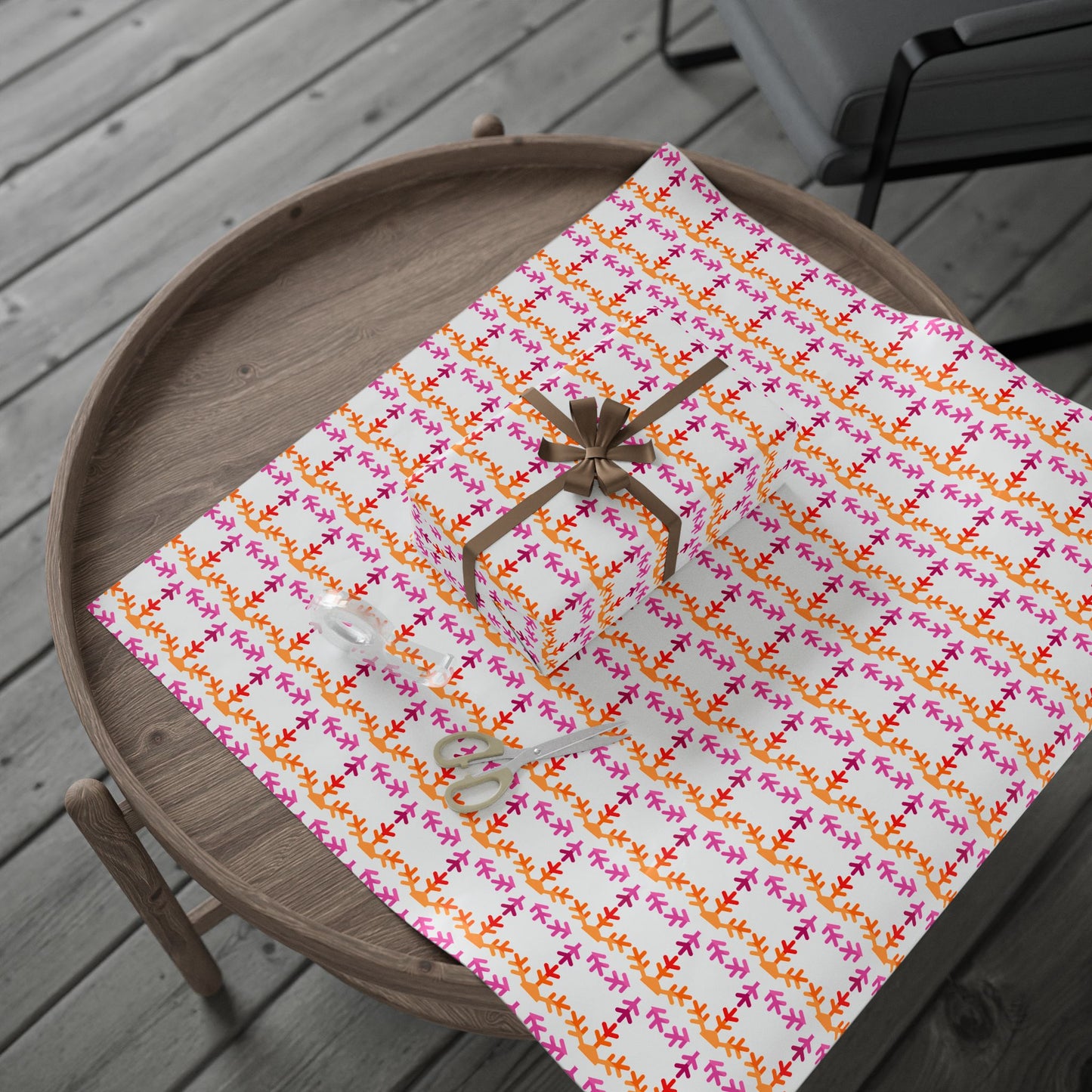 Lesbian Pride Flag Snowflake Wrapping Paper - Multiple Sizes/Finishes