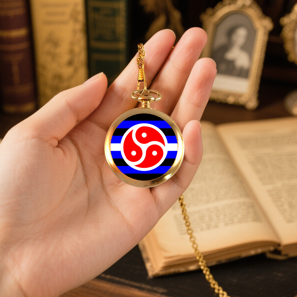 BDSM Fetish Pride Flag Round Pocket Watch