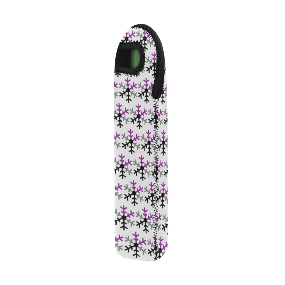 Demisexual Pride Flag Snowflake Neoprene Wine Bag