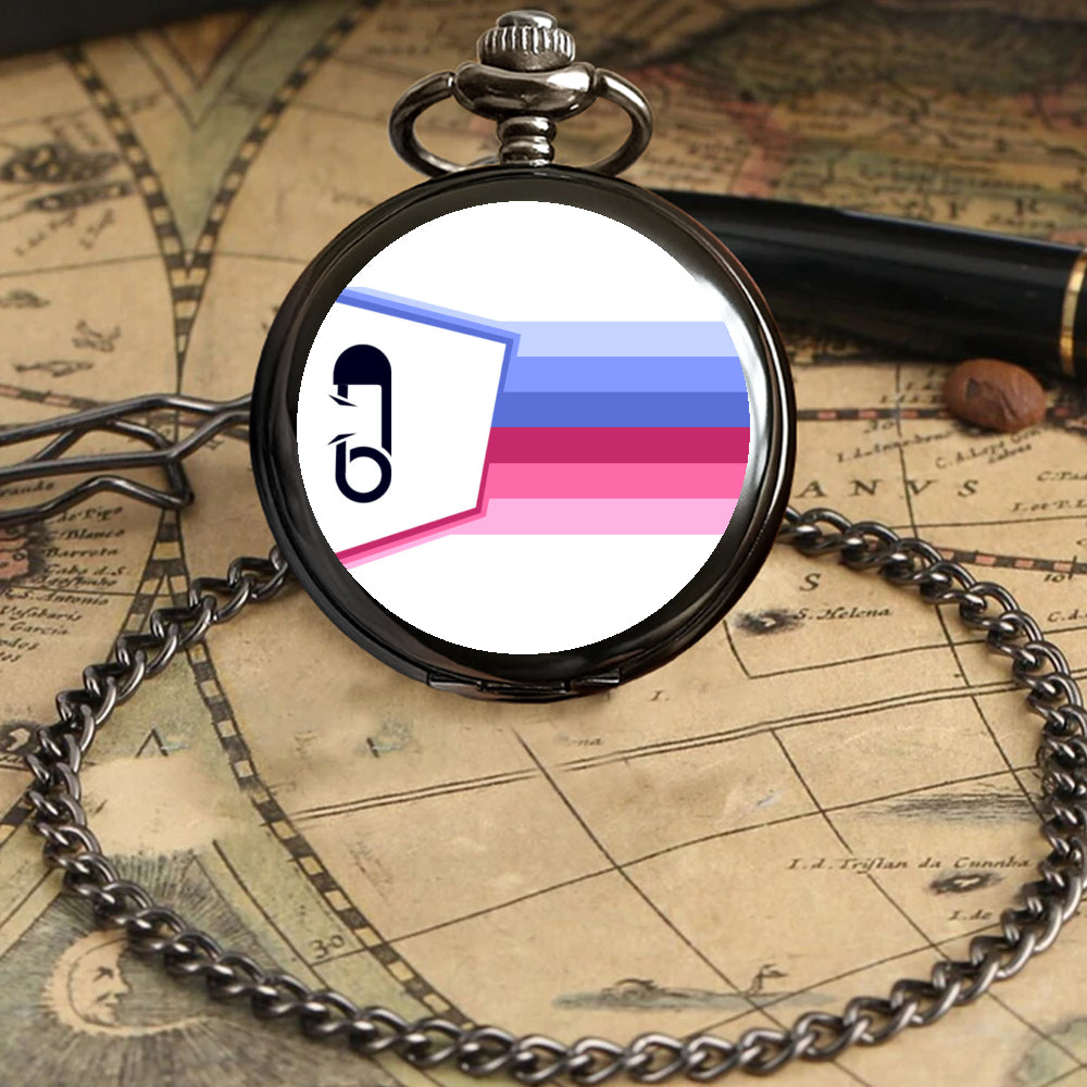 ABDL Pride Flag Round Pocket Watch
