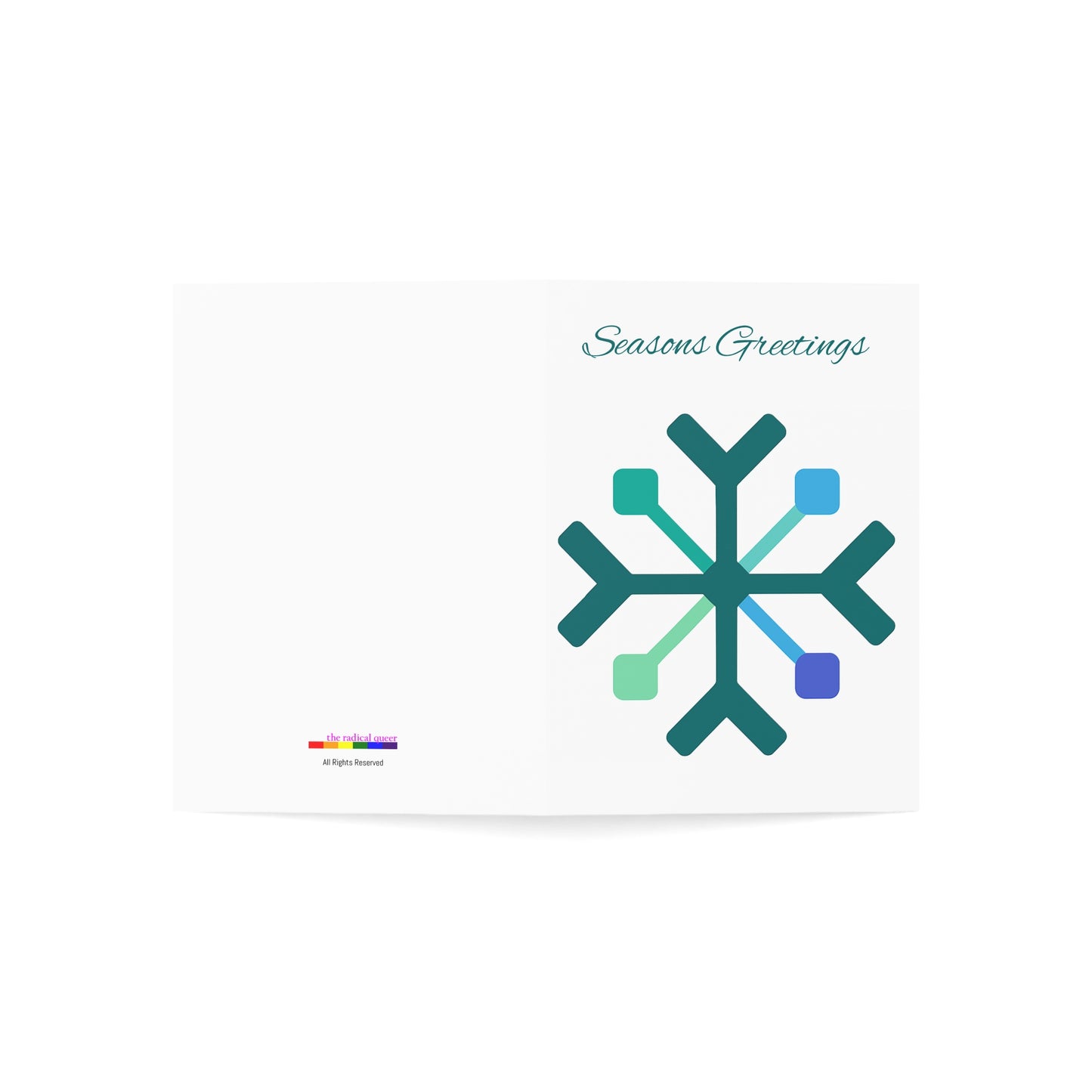 Gay/MLM Pride Flag Snowflake Greeting Cards