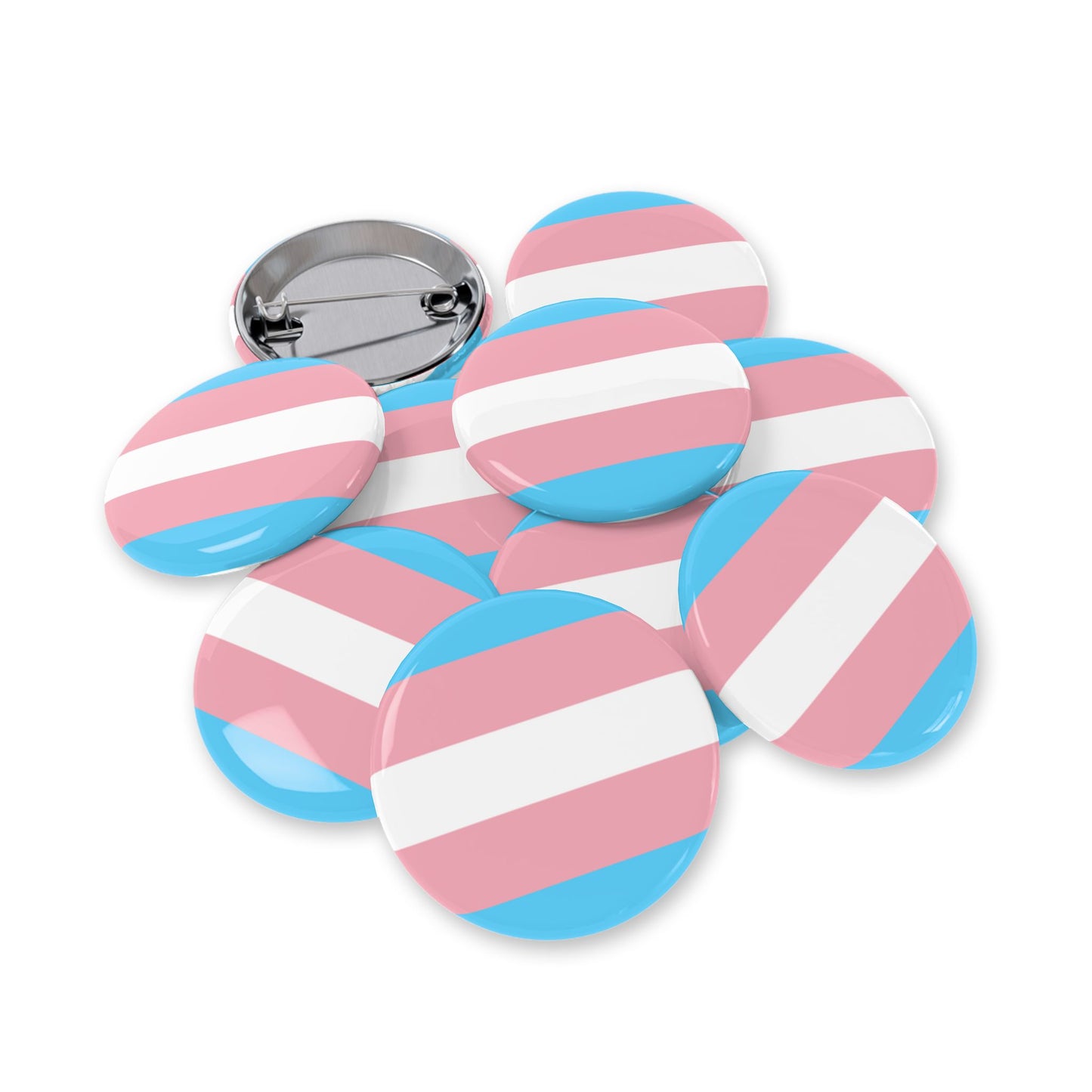 Transgender Pride Flag Round Pins - Multiple Sizes