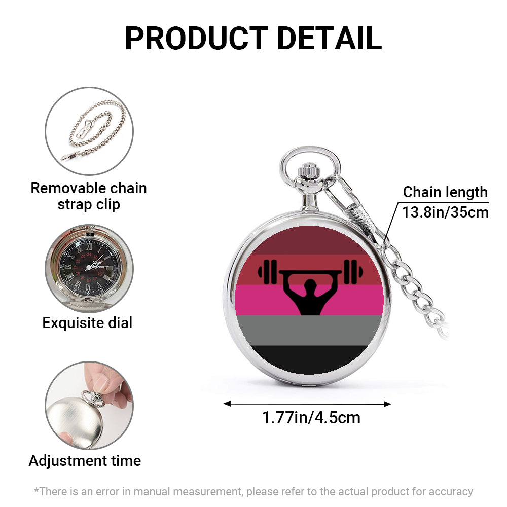 Muscle Fetish Pride Flag Round Pocket Watch