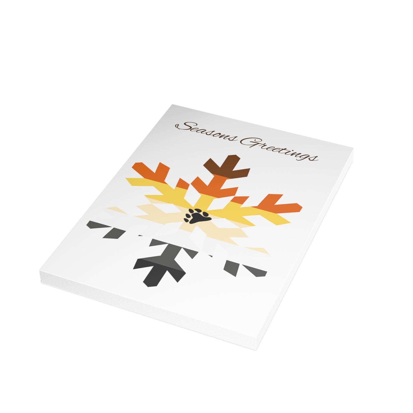 Bear Pride Flag Snowflake Greeting Cards