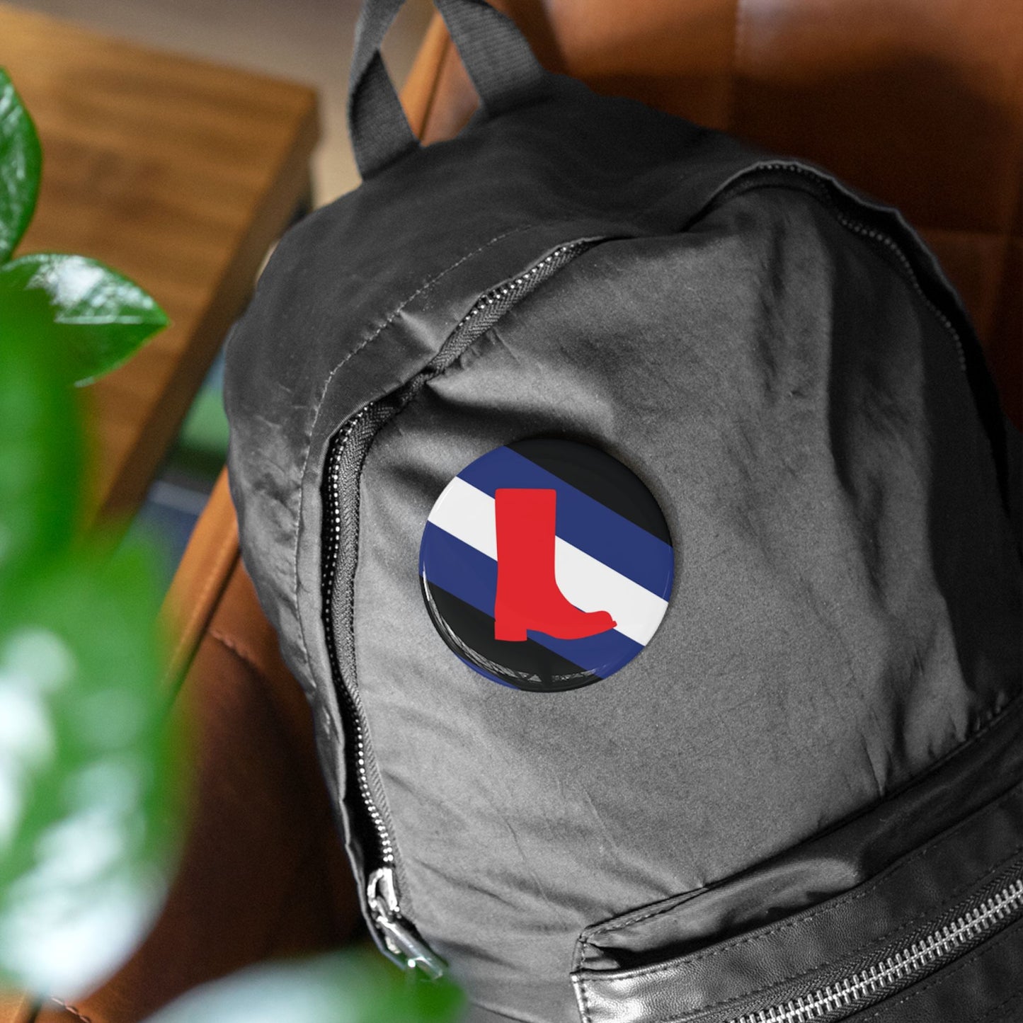 Boot Fetish Pride Flag Round Pins - Multiple Sizes