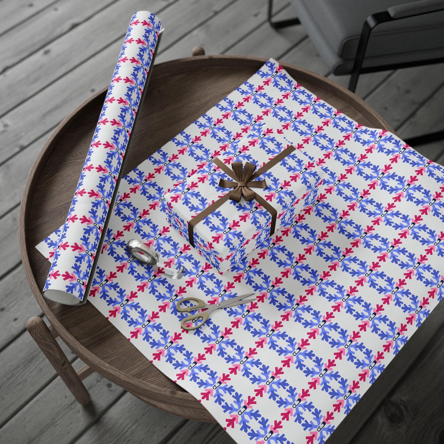 ABDL Pride Flag Snowflake Wrapping Paper - Multiple Sizes/Finishes