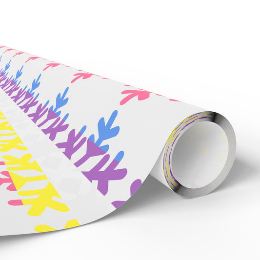 Bigender Pride Flag Snowflake Wrapping Paper - Multiple Sizes/Finishes