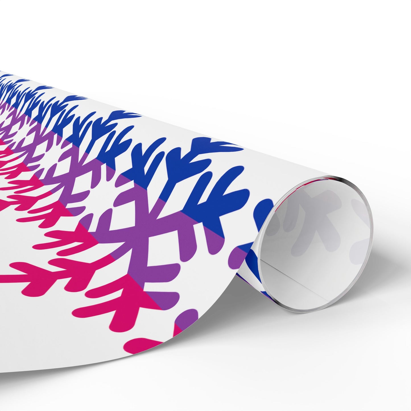 Bisexual Pride Flag Snowflake Wrapping Paper - Multiple Sizes/Finishes