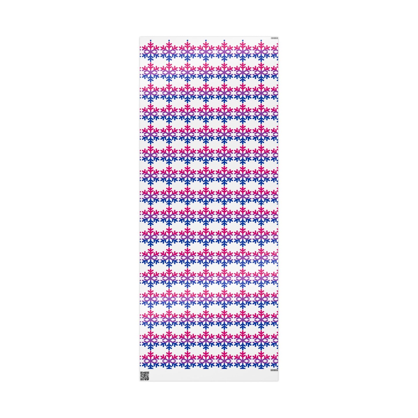 Bisexual Pride Flag Snowflake Wrapping Paper - Multiple Sizes/Finishes