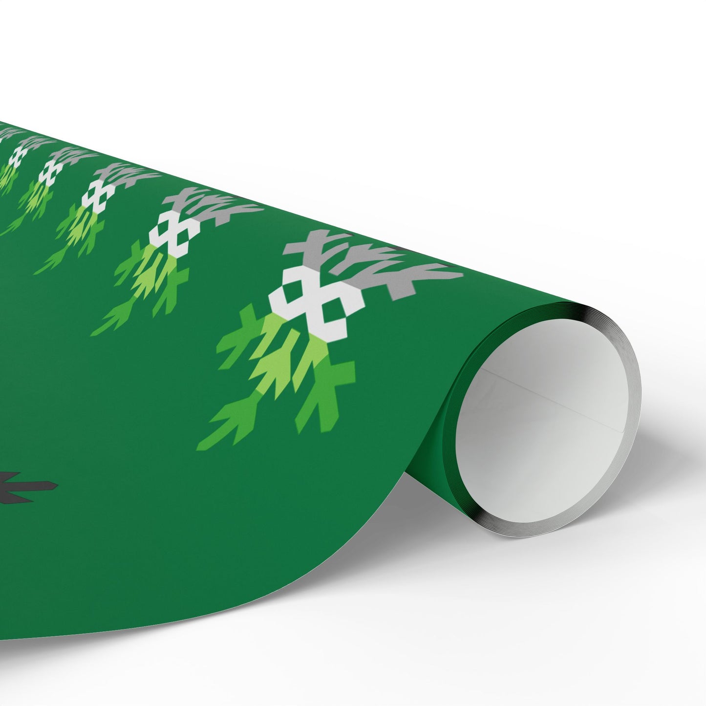 Aromantic Pride Flag Snowflake Wrapping Paper - Multiple Sizes/Finishes