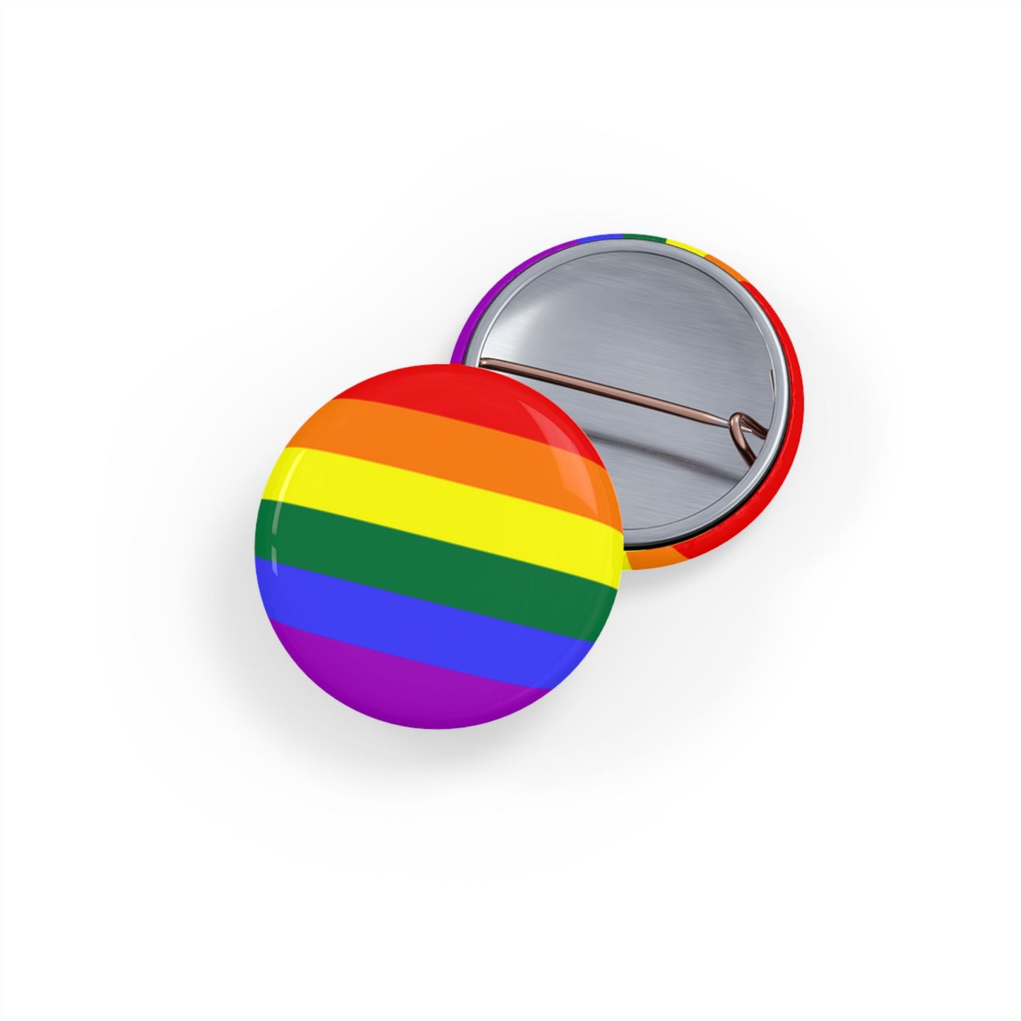Rainbow Pride Flag Round Pins - Multiple Sizes