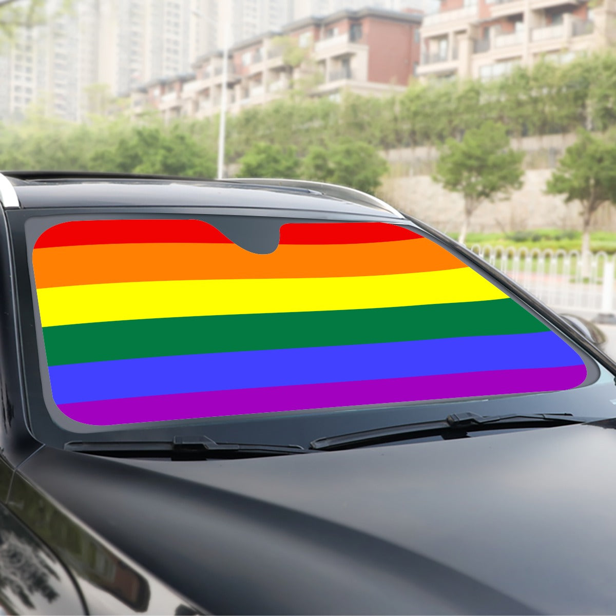 Rainbow Pride Flag Windshield Sunshade | 137 cm (53.9")