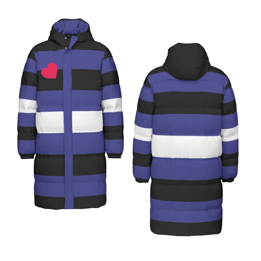 Leather Pride Flag All-Over Print All Genders Long Down Jacket